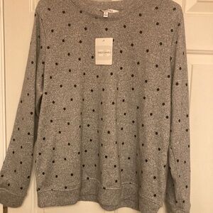 Emily Daniels Women's Gray Polka Dot Sweater